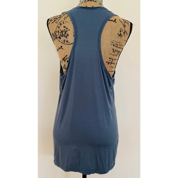 Banana Republic Women Maia Embellshed Slate Blue Racer Bank Flowy Tank Top Large - Picture 4 of 9